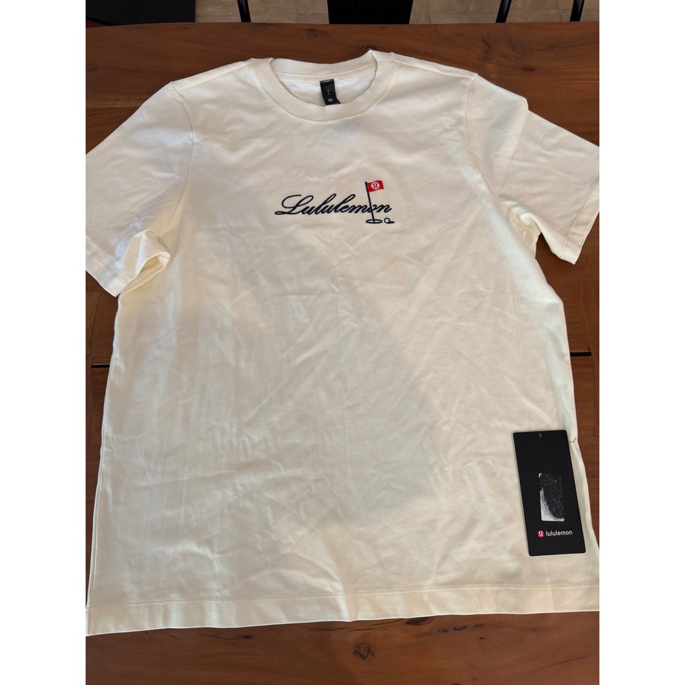 Lululemon Heavyweight Classic-Fit Cotton T Graphic Golf Bone Mens Large NWT